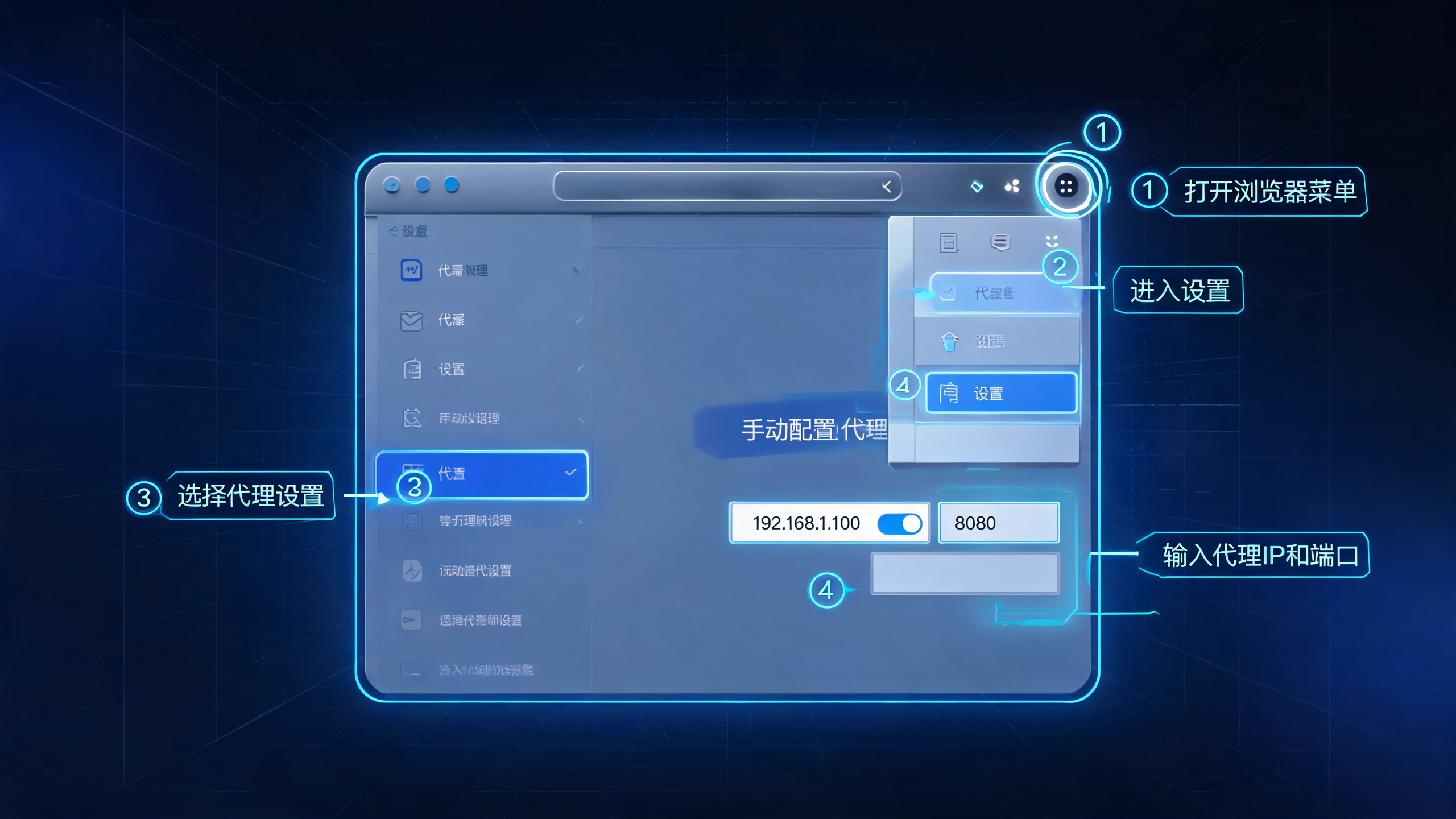 代理服务IP怎么配置到浏览器？